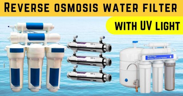 Reverse osmosis water filter with uv light